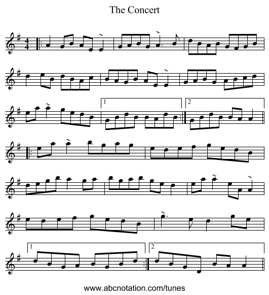 The Concert - staff notation