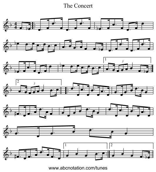 The Concert - staff notation