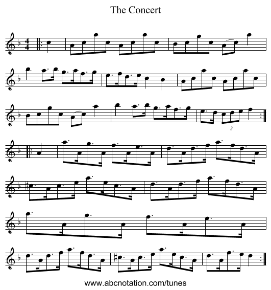 The Concert - staff notation