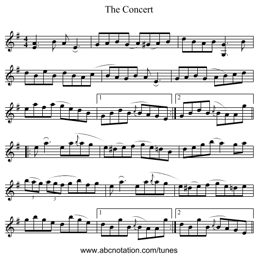 The Concert - staff notation