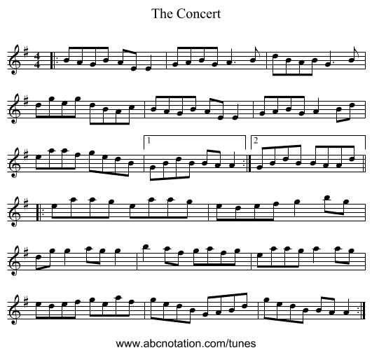 The Concert - staff notation