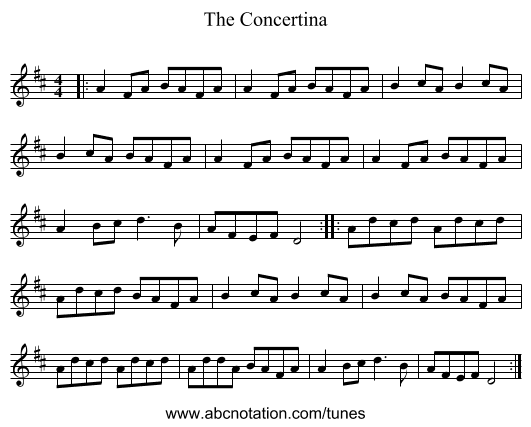 The Concertina - staff notation