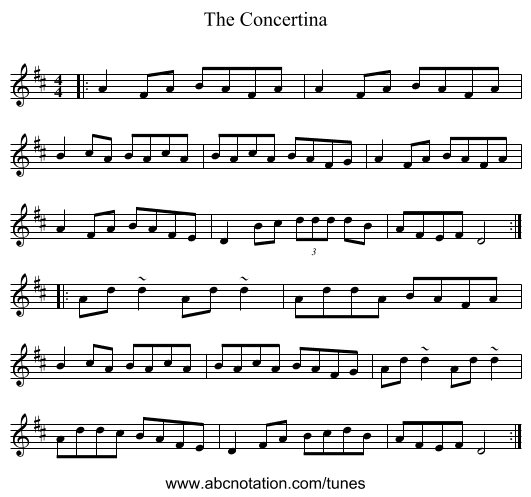 The Concertina - staff notation