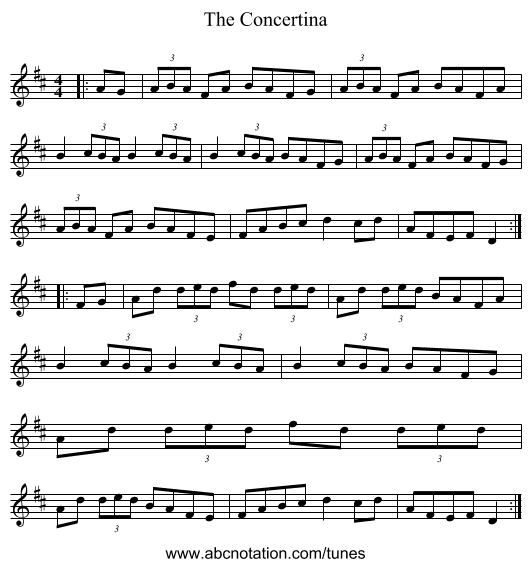 The Concertina - staff notation