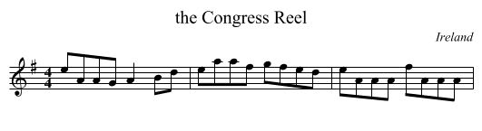 the Congress Reel - staff notation