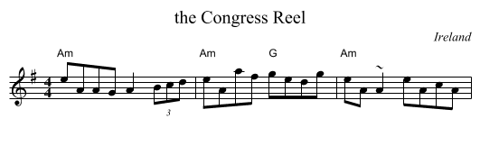 the Congress Reel - staff notation