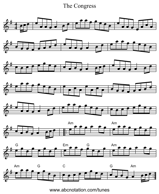 The Congress - staff notation
