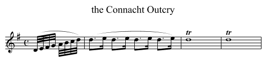 the Connacht Outcry - staff notation