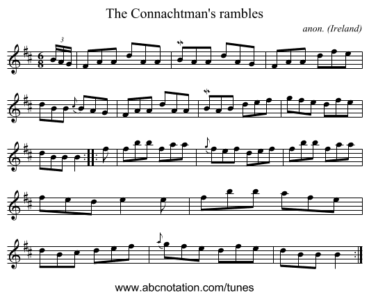 The Connachtman's rambles - staff notation