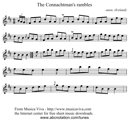 The Connachtman's rambles - staff notation