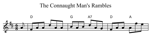 The Connaught Man's Rambles - staff notation