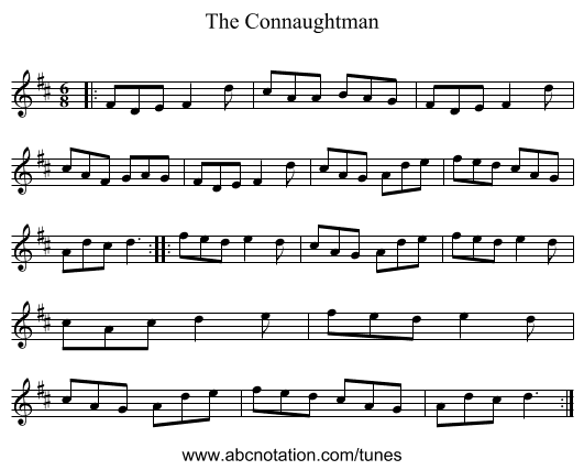 The Connaughtman - staff notation