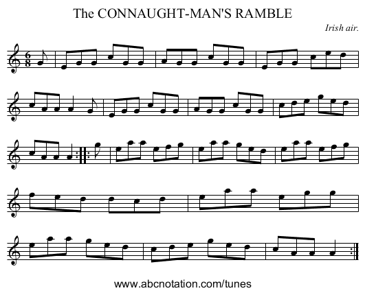 The CONNAUGHT-MAN'S RAMBLE - staff notation