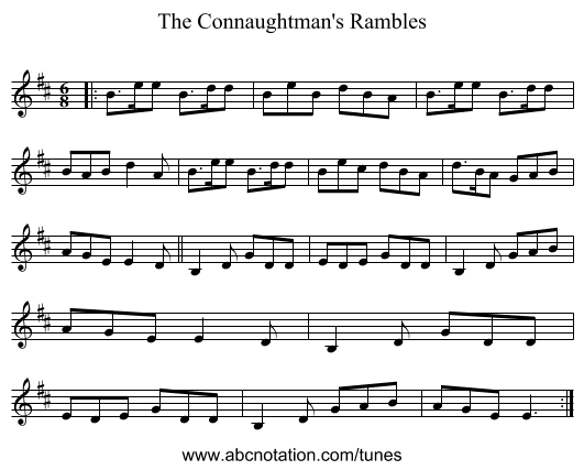 The Connaughtman's Rambles - staff notation