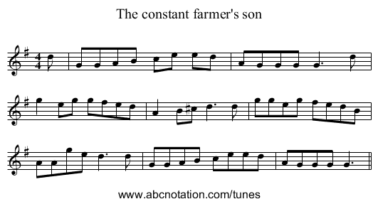 The constant farmer's son - staff notation