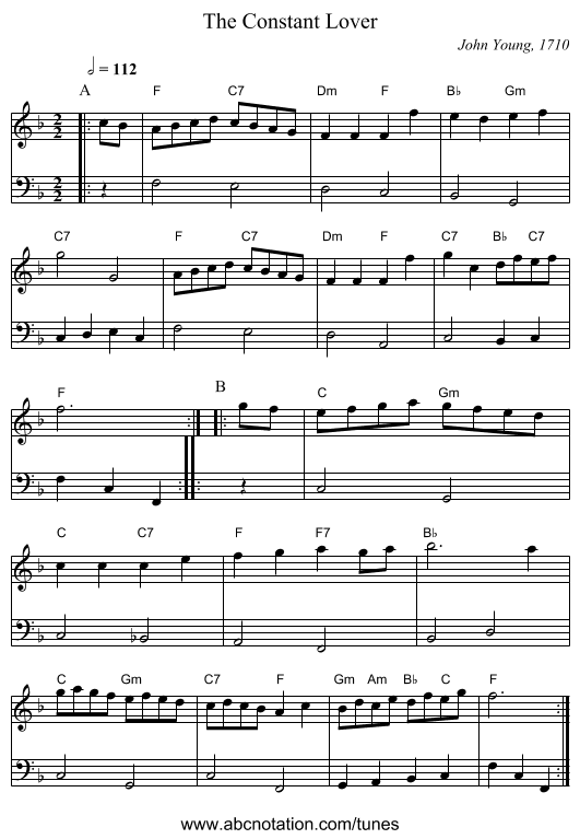 The Constant Lover - staff notation