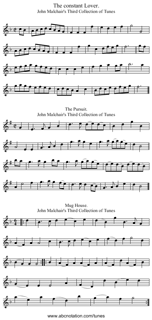 The constant Lover. - staff notation