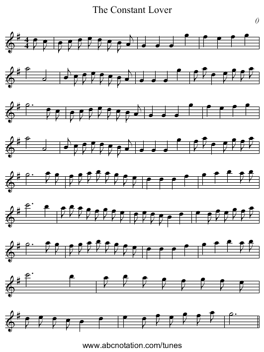 The Constant Lover - staff notation