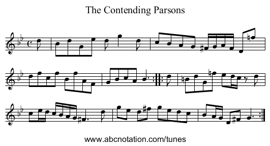 The Contending Parsons - staff notation