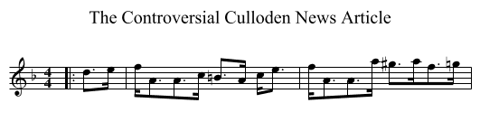 The Controversial Culloden News Article - staff notation