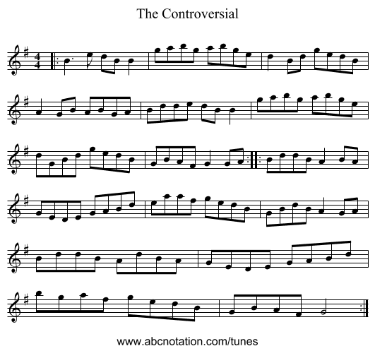 The Controversial - staff notation