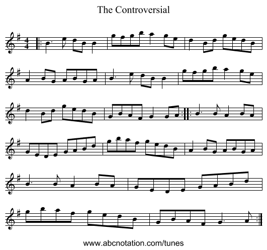 The Controversial - staff notation