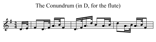 The Conundrum (in D, for the flute) - staff notation
