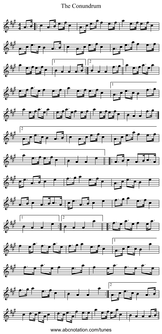 The Conundrum - staff notation