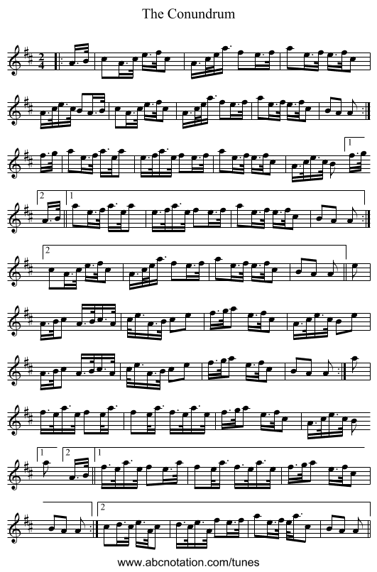 The Conundrum - staff notation