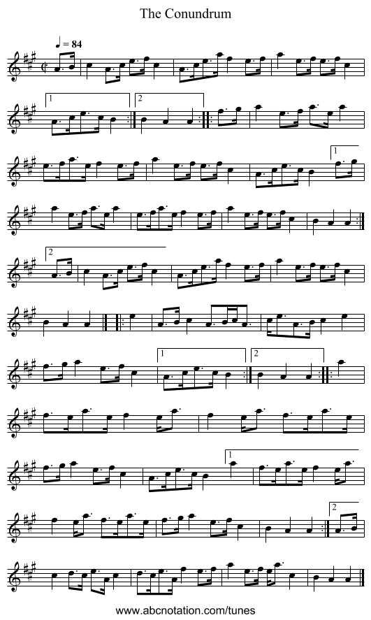 The Conundrum - staff notation