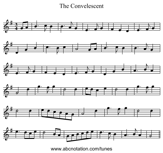 The Convelescent - staff notation