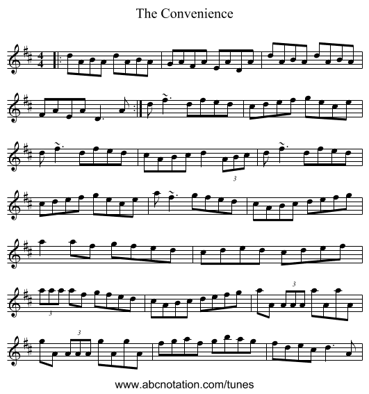 The Convenience - staff notation