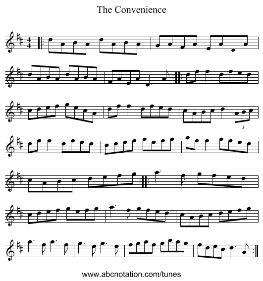 The Convenience - staff notation