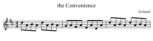 the Convenience - staff notation