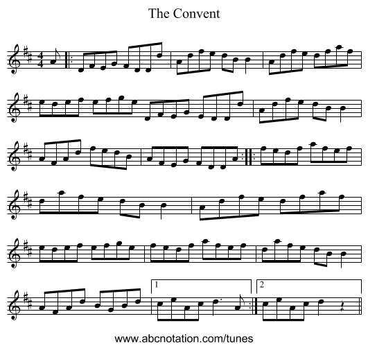 The Convent - staff notation