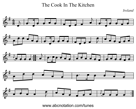 The Cook In The Kitchen - staff notation