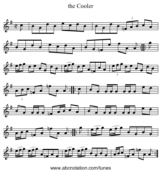 the Cooler - staff notation