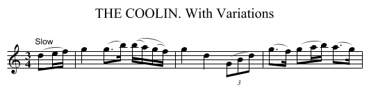 THE COOLIN. With Variations - staff notation