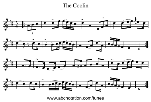 The Coolin - staff notation