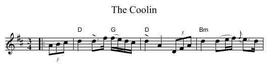 The Coolin - staff notation