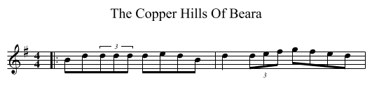 The Copper Hills Of Beara - staff notation