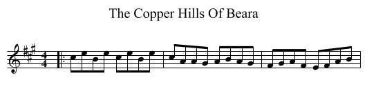 The Copper Hills Of Beara - staff notation