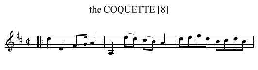the COQUETTE [8] - staff notation