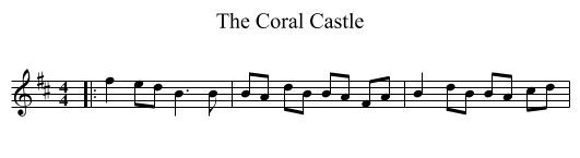 The Coral Castle - staff notation