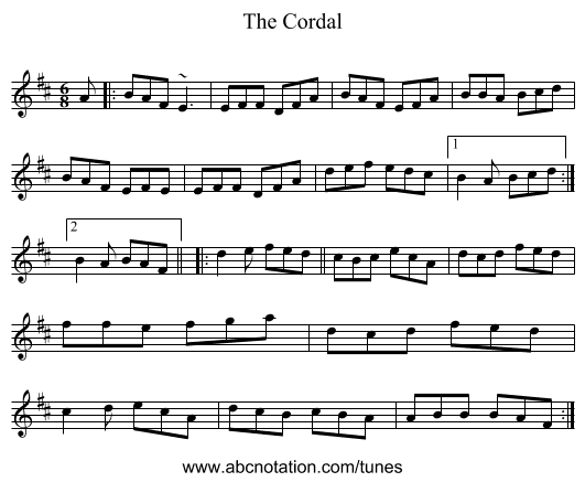 The Cordal - staff notation