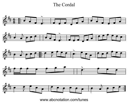 The Cordal - staff notation