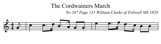 The Cordwainers March - staff notation