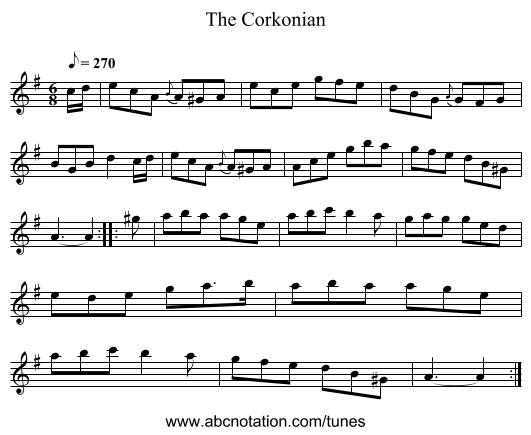 The Corkonian - staff notation