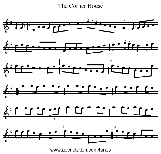 The Corner House - staff notation