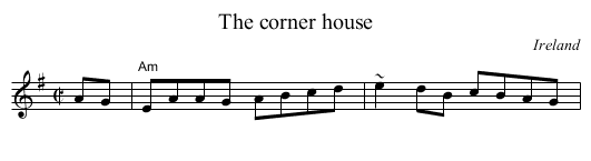 The corner house - staff notation